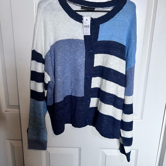 Lane Bryant Navy and Light Blue Cardigan - Picture 1 of 6